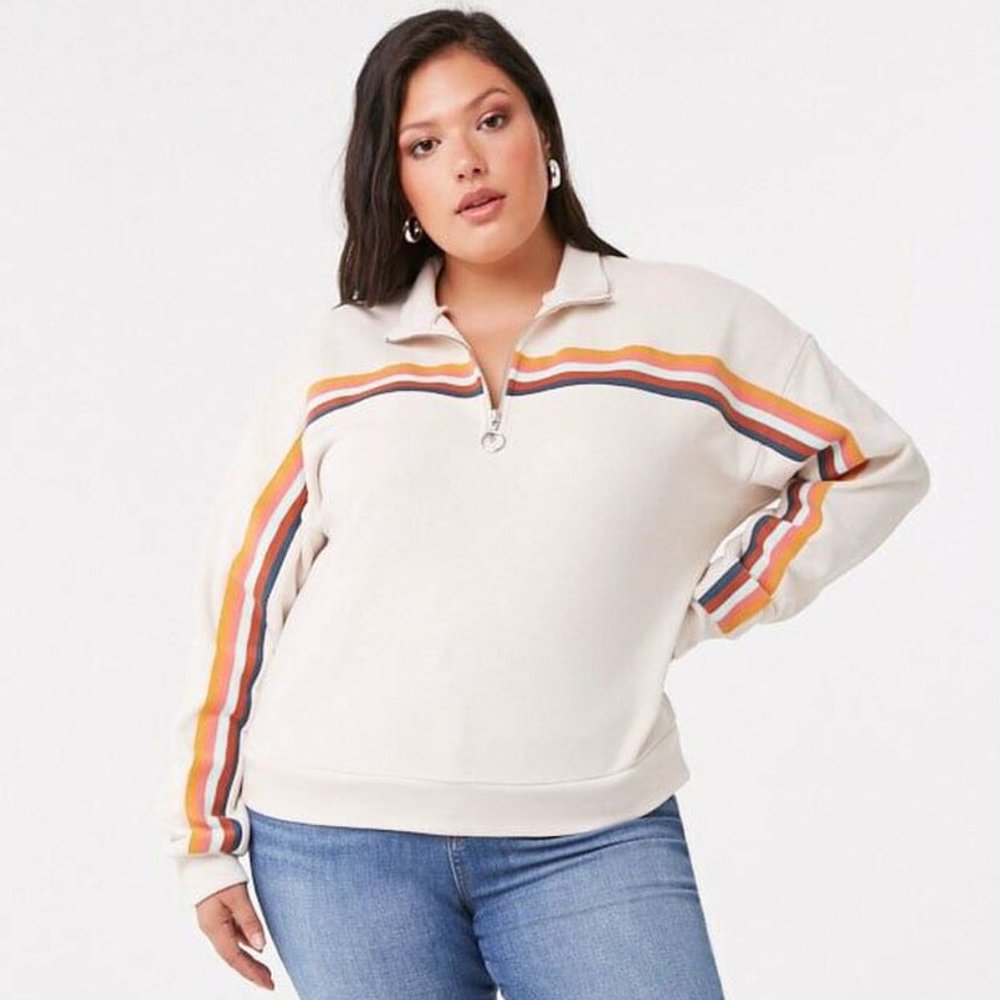 Forever 21 Striped Trim Pullover